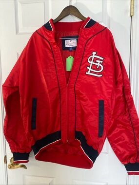 Vintage MLB St. Louis Cardinals nylon zip jacket sz L Carl Banks like new